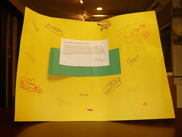 School Supply Drive Thank you card